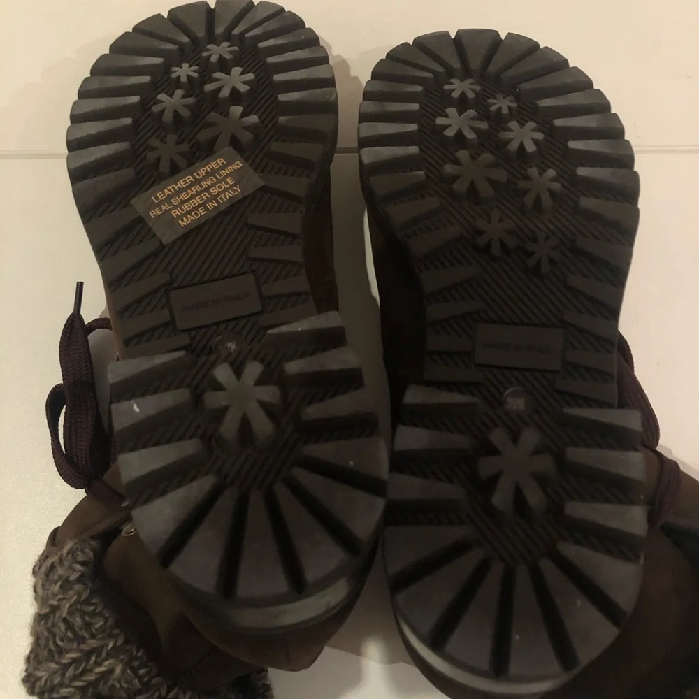 Barneys New York brown suede shearling lined boots - Picture 7 of 7